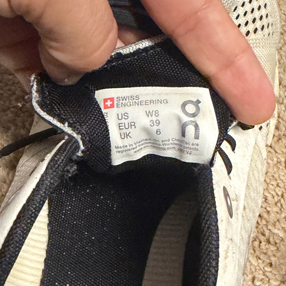 On Cloud Womens Running Shoes — White/Black - WELL LOVED - Picture 5 of 5
